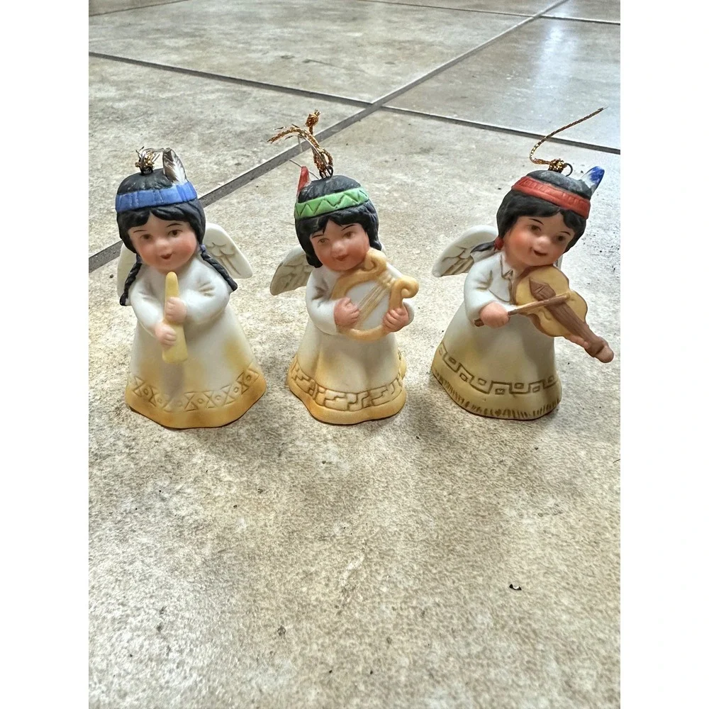 Vague Shadow Sagebrush Bells Native American Angel Ornaments Set Perillo